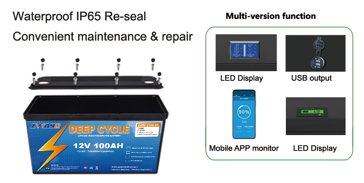 LiFePO4 12.8V 100ah Lithium Ion Battery ABS Plastic Shell 12V Battery for Lead Acid Battery Replacement