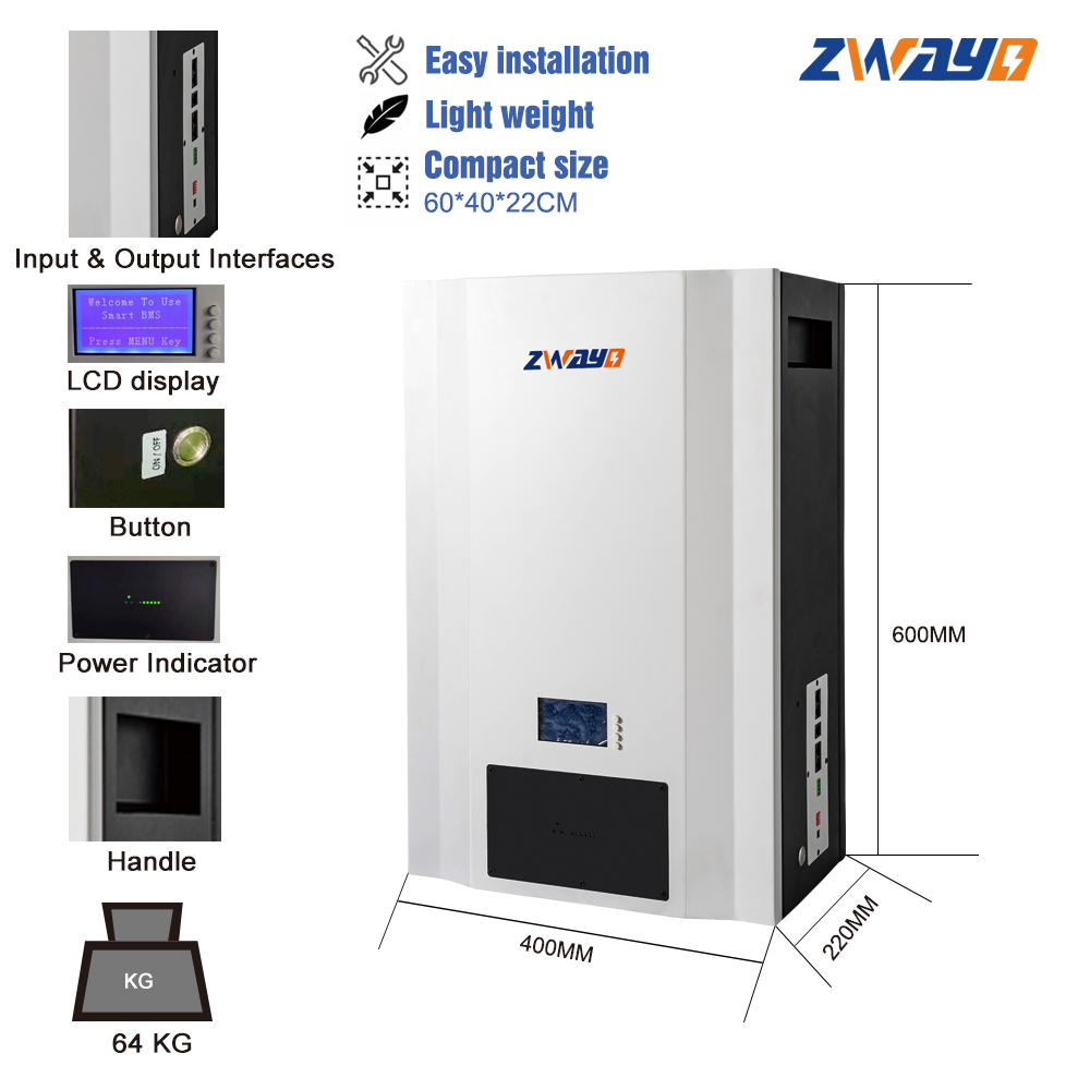Zwayn Solar Energy Storage IP67 Powerwall LiFePO4 48V 100ah 200ah 5kwh 10kwh Li-ion Lithium Battery Energy Storage System